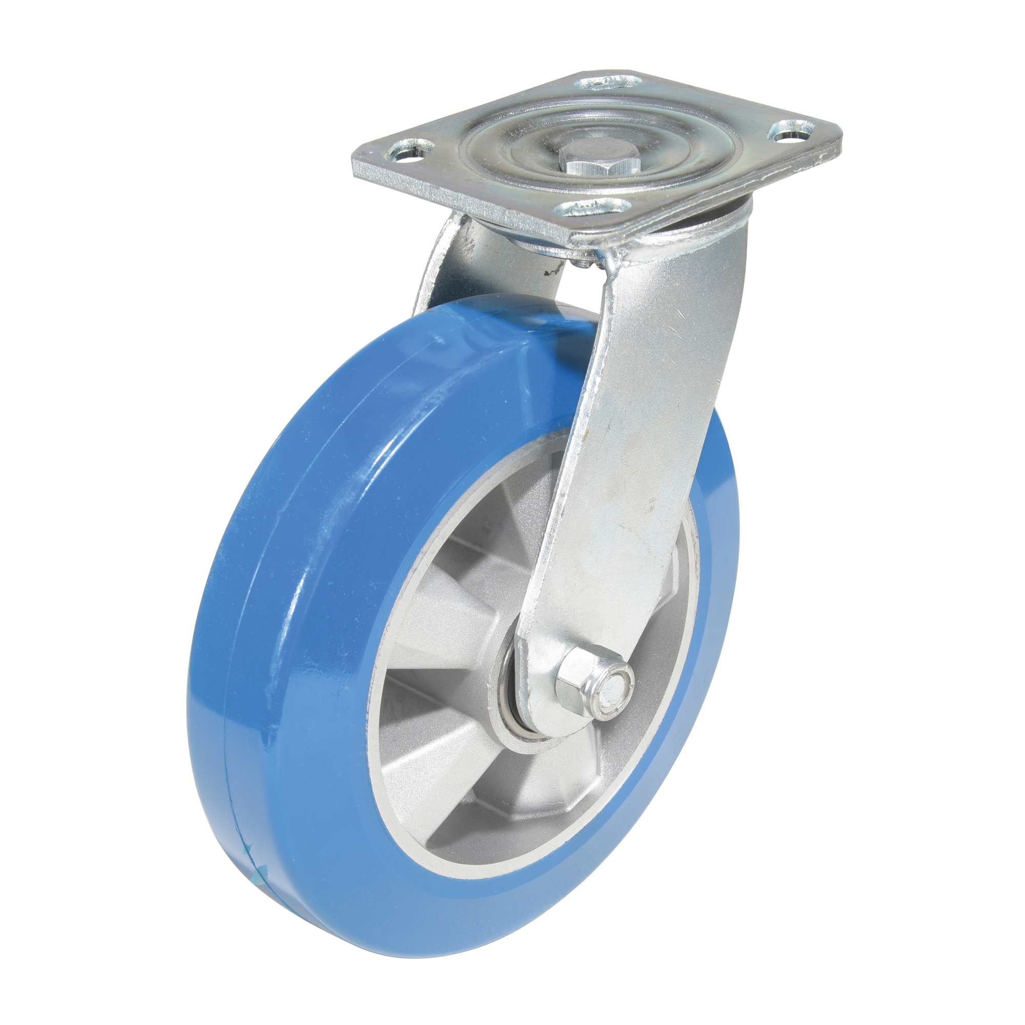 Vestil Polyurethane Precision Ball Bearing Swivel Caster 8 In. Diameter x 2 In. Width 881 lb. Capacity Blue/Gray